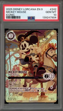 Disney Lorcana Mickey Mouse Brave Little Prince Fabled Iconic #242 PSA 10 - Image 1