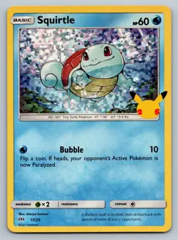 Squirtle 17/25 NM Holo McDonald's Pokemon 25th Anniversary Celebrations Card - Image 1