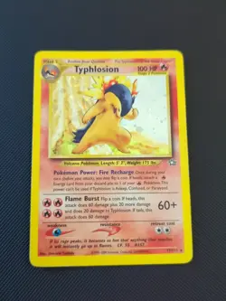 Pokemon Neo Genesis 2000 Typhlosion Holo Rare Card TCG 17/111 MP (WITH SWIRL) MP - Image 1