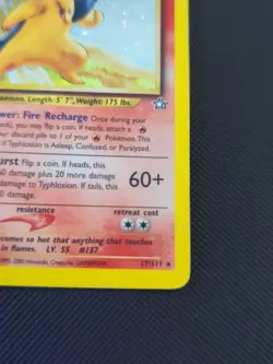 Pokemon Neo Genesis 2000 Typhlosion Holo Rare Card TCG 17/111 MP (WITH SWIRL) MP - Image 4