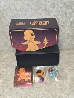 Pokemon Obsidian Flames Charmander Card Sleeves & Deck Box Red NO CARDS - Image 1