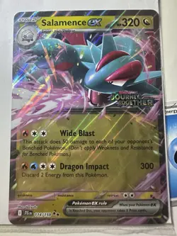Jumbo Salamence ex 114/159 Stamped Promo Card, Journey Together, Pokemon TCG, NM - Image 1