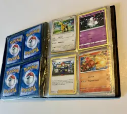 Pokemon 1999 Official Trading Card Game Nintendo Vintage Binder W/56 Cards - Image 3
