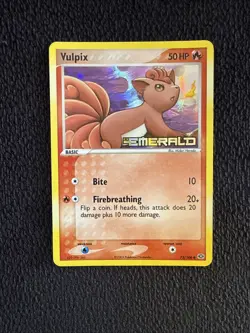 Pokemon Card - Vulpix Emerald 72/106 Common Reverse Holo Stamped - Image 1