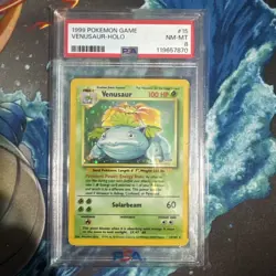 Pokemon Venusaur Holo Rare Base Set 15/102 PSA 8 NM-MT 1999 Unlimited Card - Image 1