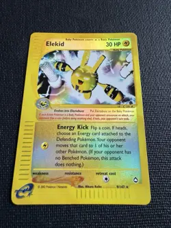 Elekid 9/147 Reverse Holo Aquapolis E Reader 2002 Pokemon Card Baby Pokemon NM - Image 3