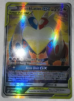 Latios & Latias Tag Team Pokemon Card GX - Excellent Condition - Image 3