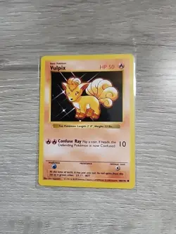 Pokemon Vulpix TCG Base Set Shadowless Common Card 68/102 NM/LP Condition - Image 1