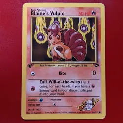 Blaine's Vulpix 66/132 Gym Challenge Regular First Edition Wotc Pokemon Card Lp - Image 1