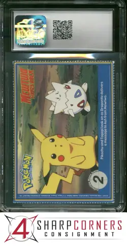 1999 NINTENDO POKEMON BURGER KING CARDS #25 PIKACHU PERFORATED CGC 10 - Image 2