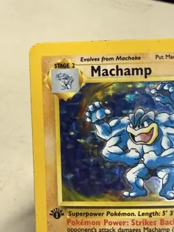 Machamp First Edition 8/102 1995 Holo Card MP Base Set Pokemon TCG - Image 2