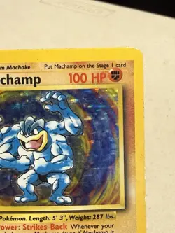Machamp First Edition 8/102 1995 Holo Card MP Base Set Pokemon TCG - Image 3