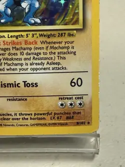 Machamp First Edition 8/102 1995 Holo Card MP Base Set Pokemon TCG - Image 4