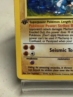 Machamp First Edition 8/102 1995 Holo Card MP Base Set Pokemon TCG - Image 5