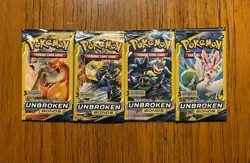 Pokemon Unbroken Bonds 3 Card Booster Packs Factory Sealed Artset (4 packs) - Image 1