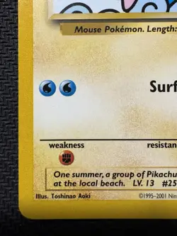 Pokemon Surfing Pikachu #28 Black Star Promo TCG 2001 Wizards WOTC MP Card - Image 5