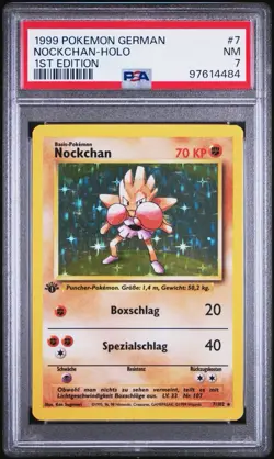 PSA 7 - 1st Edition Hitmonchan “Nockchan” Holo Base Set 1999 German Pokemon Card - Image 1