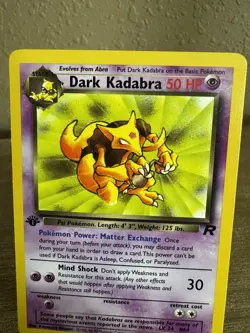 1st Edition DARK KADABRA Non Holo 39/82 Team Rocket Set Pokemon Card - Image 3