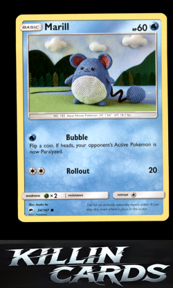Marill 34/147 Pokemon Common SM - Burning Shadows Card NM - Image 1