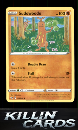 Sudowoodo 100/202 Pokemon Uncommon SWSH01: Sword & Shield Base Set Card NM - Image 1