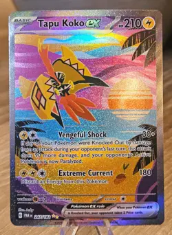 Tapu Koko EX 247/182 NM/MINTY 🌟🌟 SIR Sv04: Paradox Rift Holo Pokemon Card - Image 1