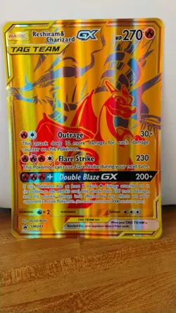 RESHIRAM & CHARIZARD Jumbo Card Foil Full Art POKEMON Black Star Promo SM247 - Image 1