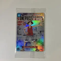 Bandai Namco One Piece CCG Monkey.D.Luffy US Voyage Promo Full Art Holo Card - Image 1