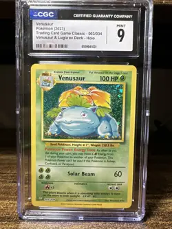 2023 Venusaur 003/034 Trading Card Game Classic Holo CGC 9 Mint - Image 1