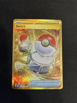 Pokemon Scarlet and Violet 151 Gold Switch Card 206/165 English - Image 1