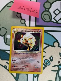 Light Arcanine Neo Destiny Holo Card 12/105 Unlimited Moderately Played - Image 1
