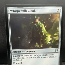 Whispersilk Cloak 0292 Non Foil Uncommon LOTR Commander MTG Near Mint - Image 1