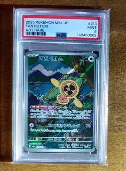 2025 Pokemon Japanese M2a Fan Rotom Art Rare 213/193 PSA 9 Mint Mega Dream ex - Image 1
