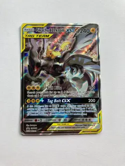 PIKACHU & ZEKROM GX 2019 POKEMON BLACK STAR PROMO TAG TEAM #SM168 - Image 1