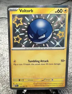 Pokemon Voltorb 133/091 Paldean Fates Shiny Ultra Rare Holo NM - Image 1