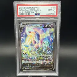 Pokemon TCG Galarian Rapidash V Alt Art 168/198 PSA 10 - Image 1