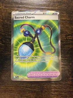 Sacred Charm 122/094 – Full Art Holo – 2025 TCG Pokemon Phantasmal Flames - NM - Image 1