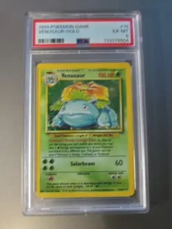 Venusaur Pokemon TCG Base Set 15/102 Holo Unlimited Rare PSA 6 EX-MT 1999 WOTC - Image 1