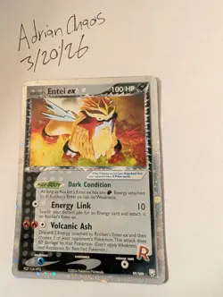 Pokemon Rocket's Entei EX 97/109 Team Rocket Returns Holo (LP) Vintage! - Image 2