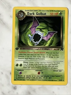 2000 Pokemon Dark Golbat 1st Edition Non-Holo Team Rocket Set #24/82 - Image 3