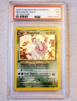 2000 Pokemon MEGANIUM 10 Neo Genesis Holo 1st Edition PSA 5 Rare Holographic - Image 3