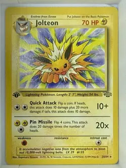 Pokemon Jolteon Jungle Rare 1st Edition Regular 70 HP 20/64 Wizards 1999 - Image 1