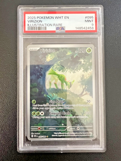 2025 POKEMON WHT EN-WHITE FLARE ILLUSTRATION RARE #095 VIRIZION PSA 9 - Image 1