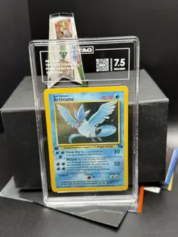 Pokemon TCG WOTC Fossil 1st Edition Articuno 2/62 Holo Rare TAG 7.5 Graded NM+ - Image 1