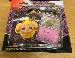 Pokemon TCG Paldean Fates Tech Sticker Collection 3 Pack Blister Fidough - Image 1