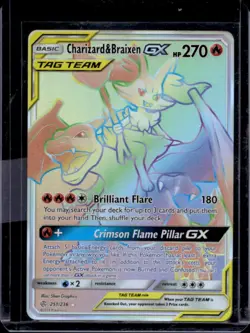 2019 Pokemon SM Cosmic Eclipse Charizard Braixen Tag Team #251/236 - Image 1