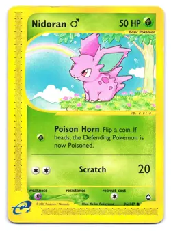 Nidoran M 96/147 Common Aquapolis Pokemon MP - Image 1