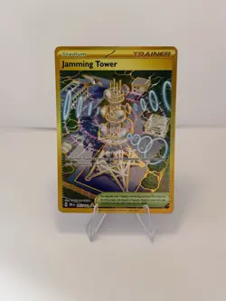 Pokemon Jamming Tower 243/182 Hyper Rare Gold Trainer Destined Rivals NM - Image 1