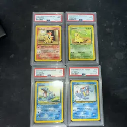 Pokemon Neo Genesis Starters 1st Edition Chikorita, Cyndaquil, Totodile Psa 9 X4 - Image 1