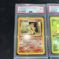 Pokemon Neo Genesis Starters 1st Edition Chikorita, Cyndaquil, Totodile Psa 9 X4 - Image 2