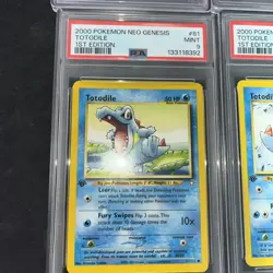Pokemon Neo Genesis Starters 1st Edition Chikorita, Cyndaquil, Totodile Psa 9 X4 - Image 4